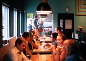 people sitting at a restaurant